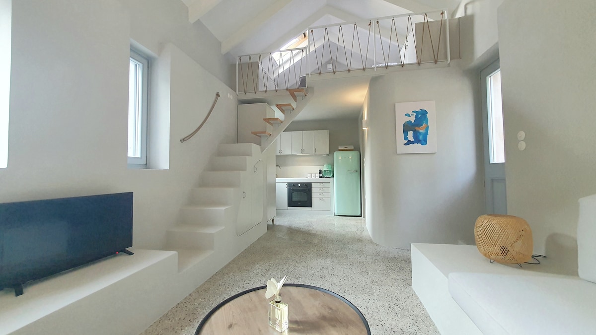 One loft bedroom villa with pool