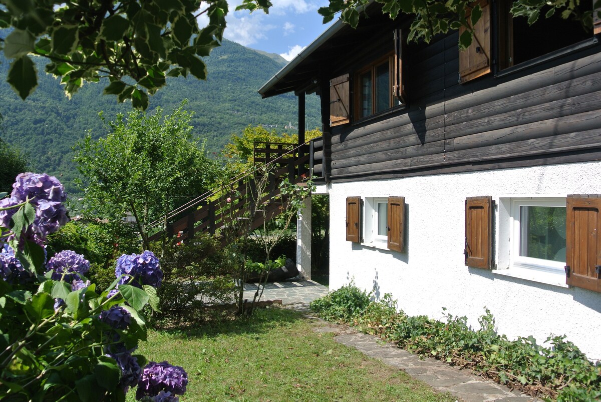 瓦尔泰利纳（ Valtellina ）带园林的度假木屋一室公寓