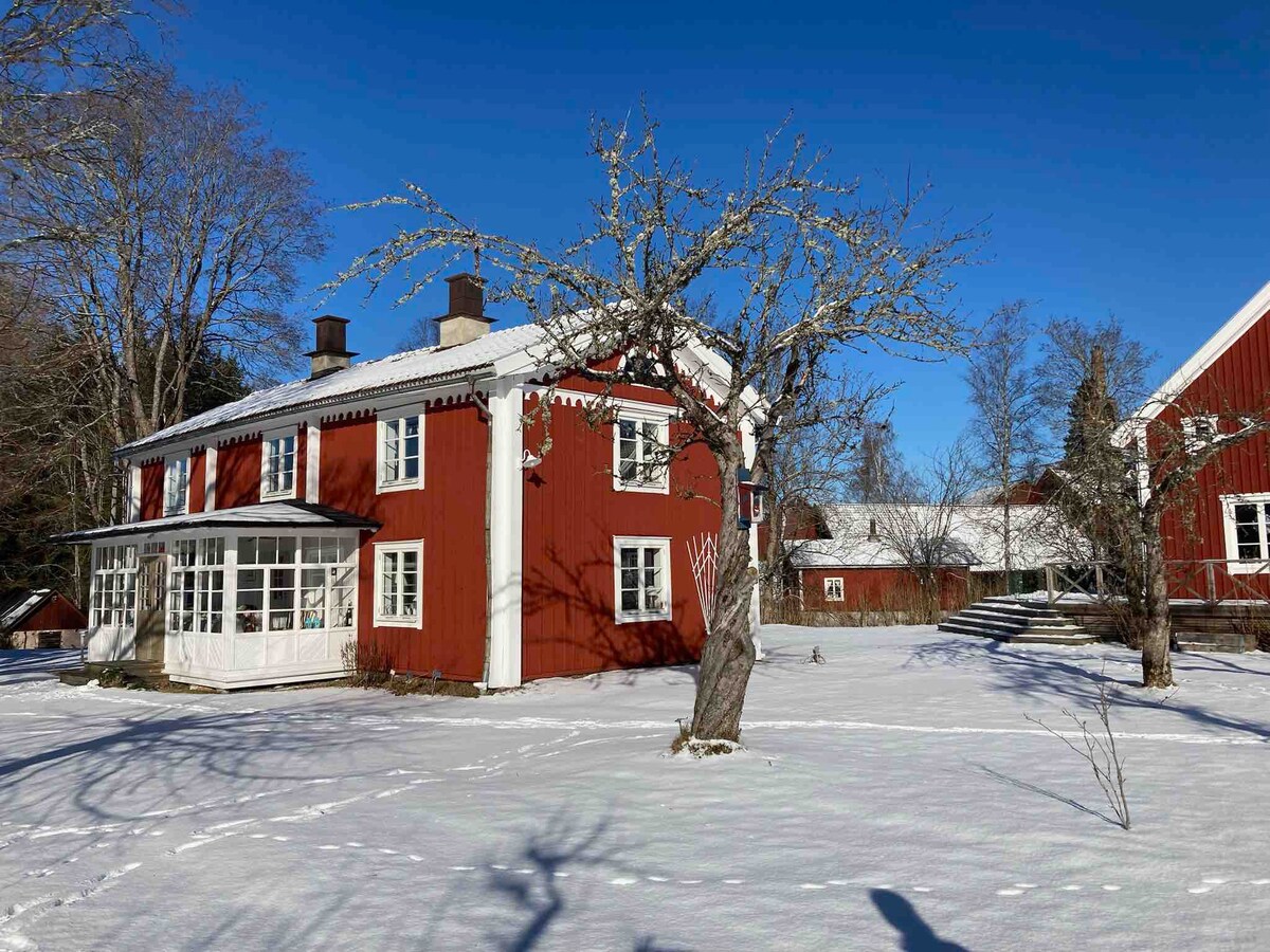 Mysigt hus i byn Löa i Bergslagen.