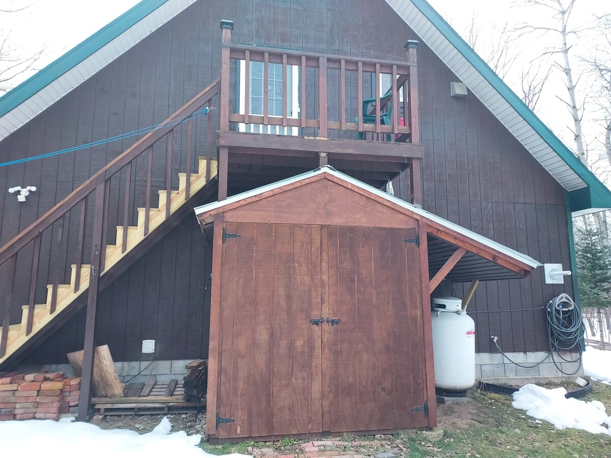 A -frame in the woods