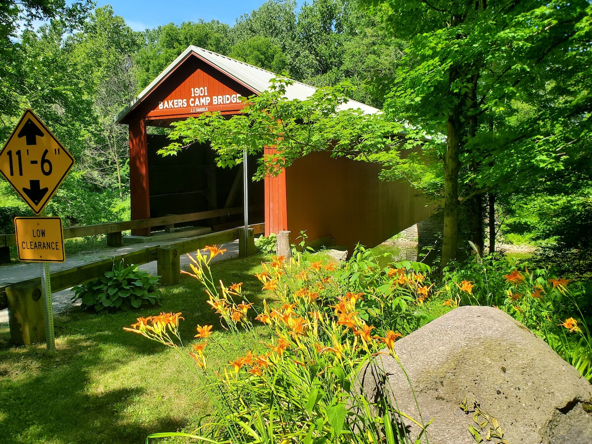 Covered Bridge house plus cabin (Big Walnut Creek)