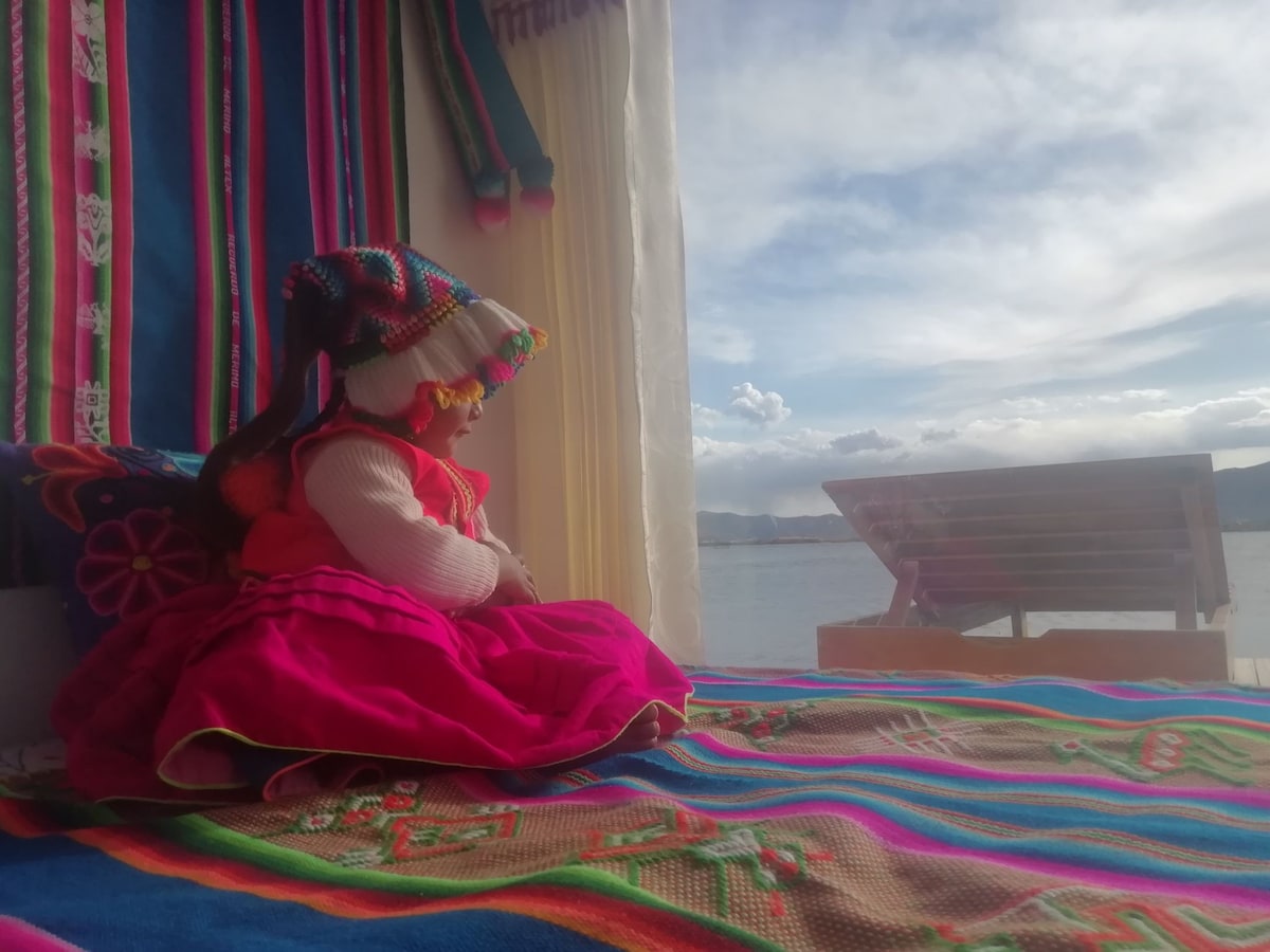 的Titicaca湖安第斯房屋