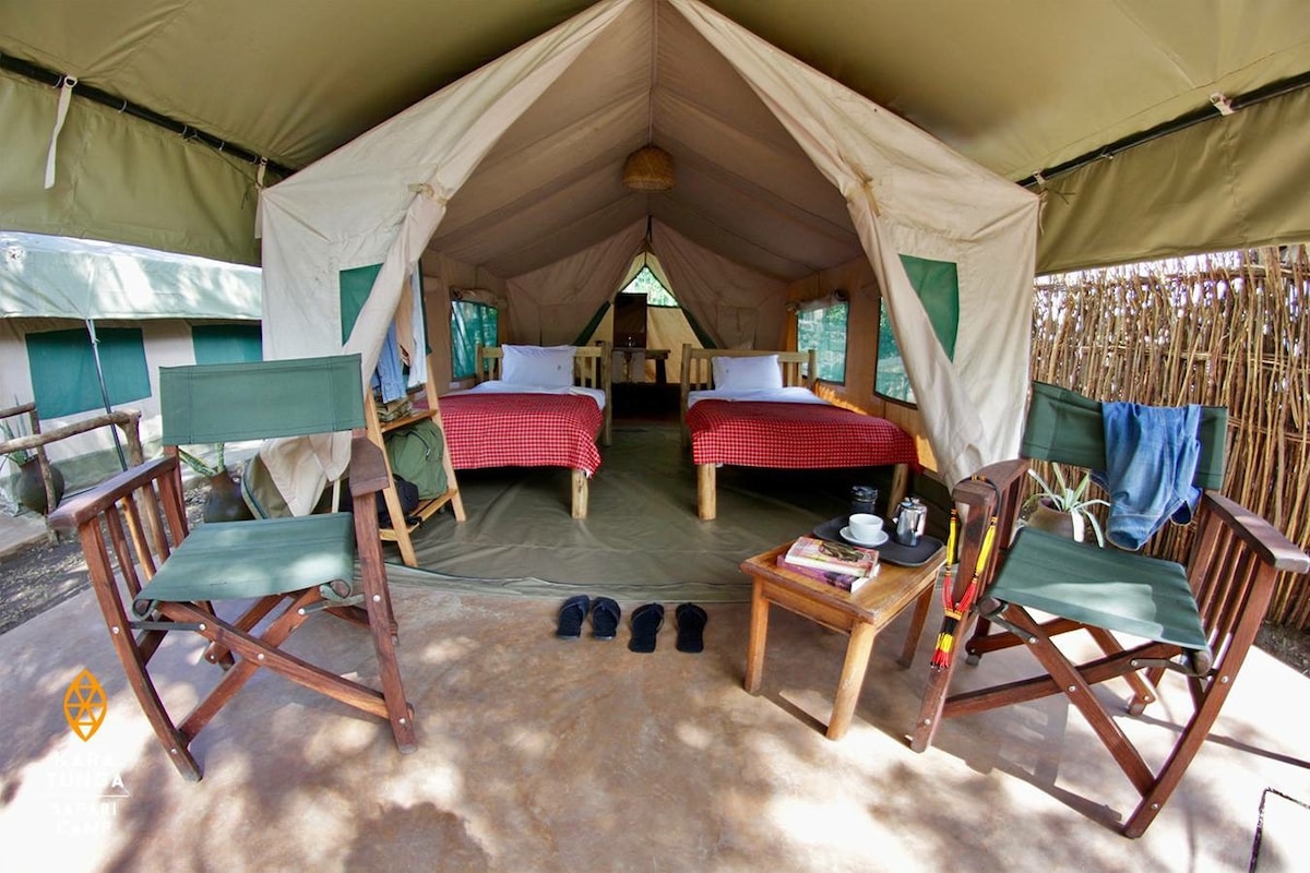 Moroto Twin Safari Tent Garden and Mountain View