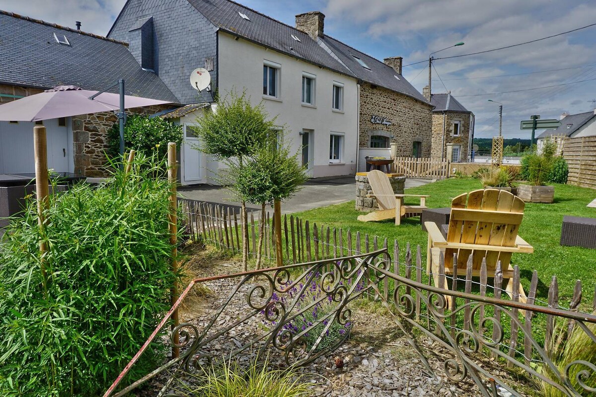 Gîte d 'Avaugour带花园的舒适房子- 10人