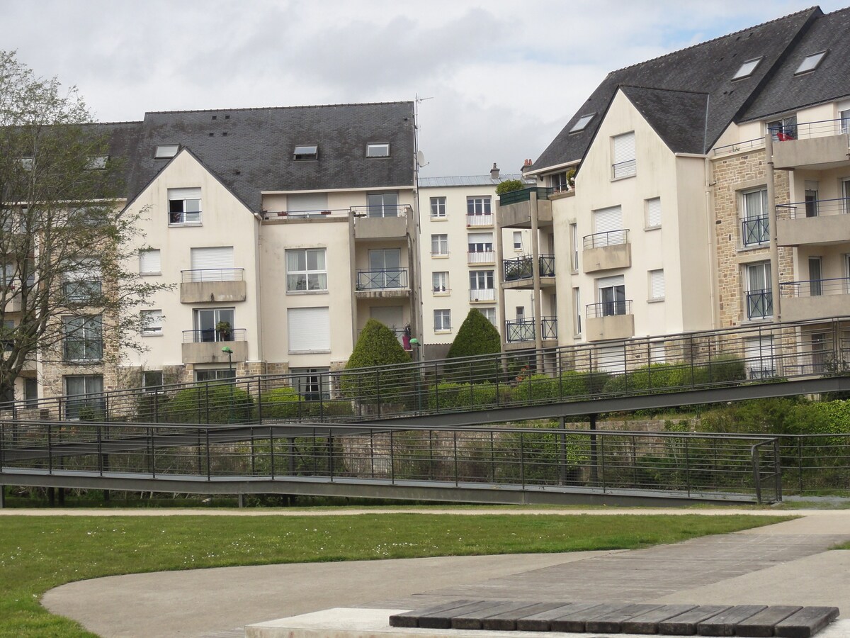 沿着Le Steir河流建造55平方米的公寓