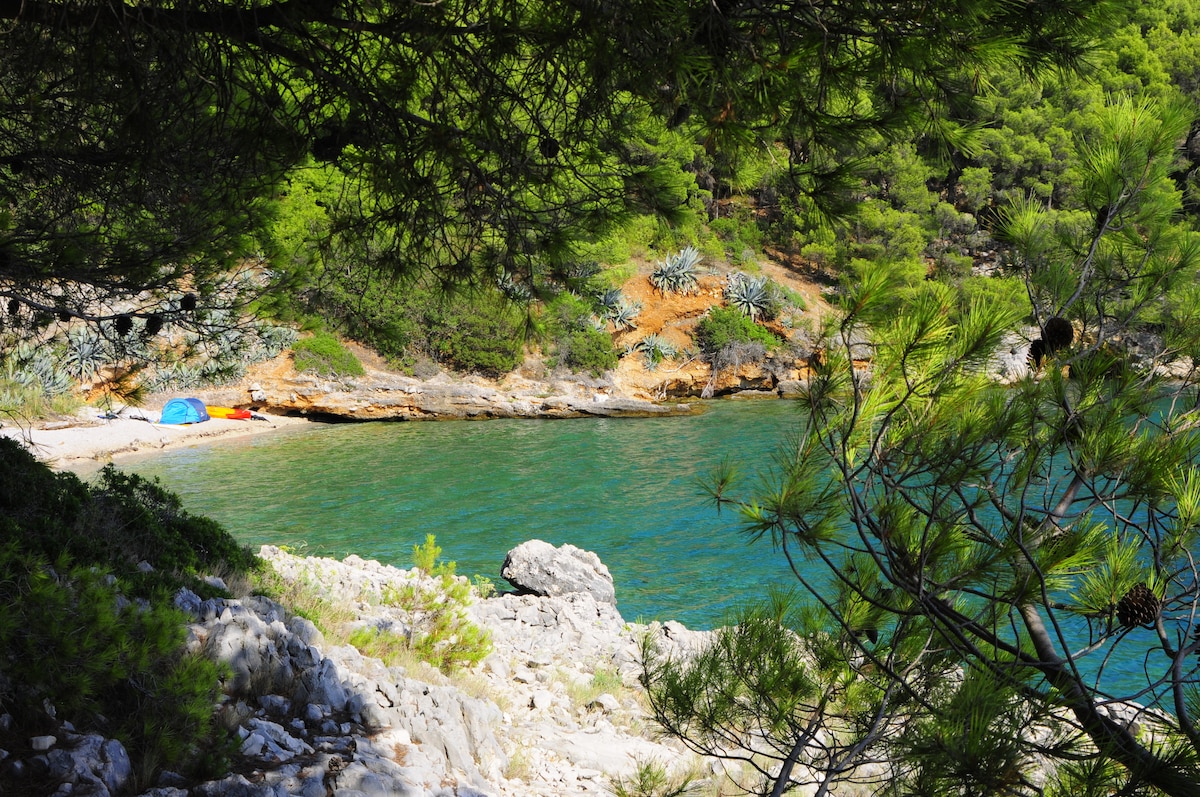 梅德维迪纳湾（ Medvidina Bay ）令人难以置信的天堂营地野营地