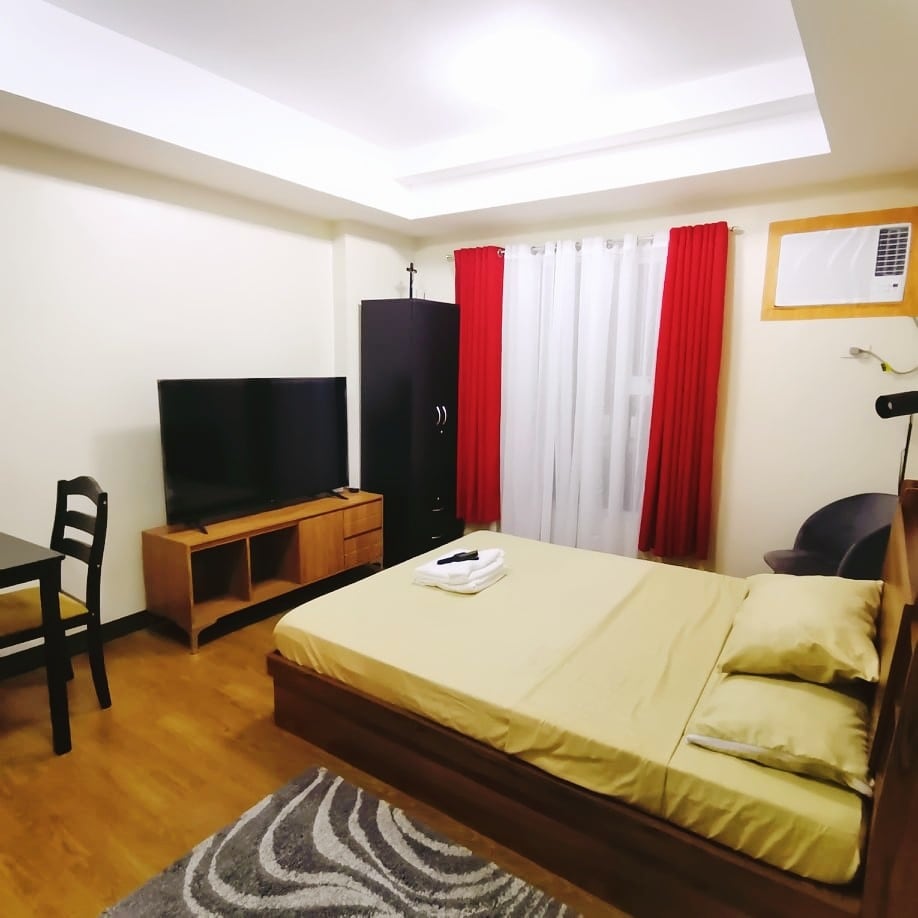 宽敞的单间公寓，配备1张标准双人床。