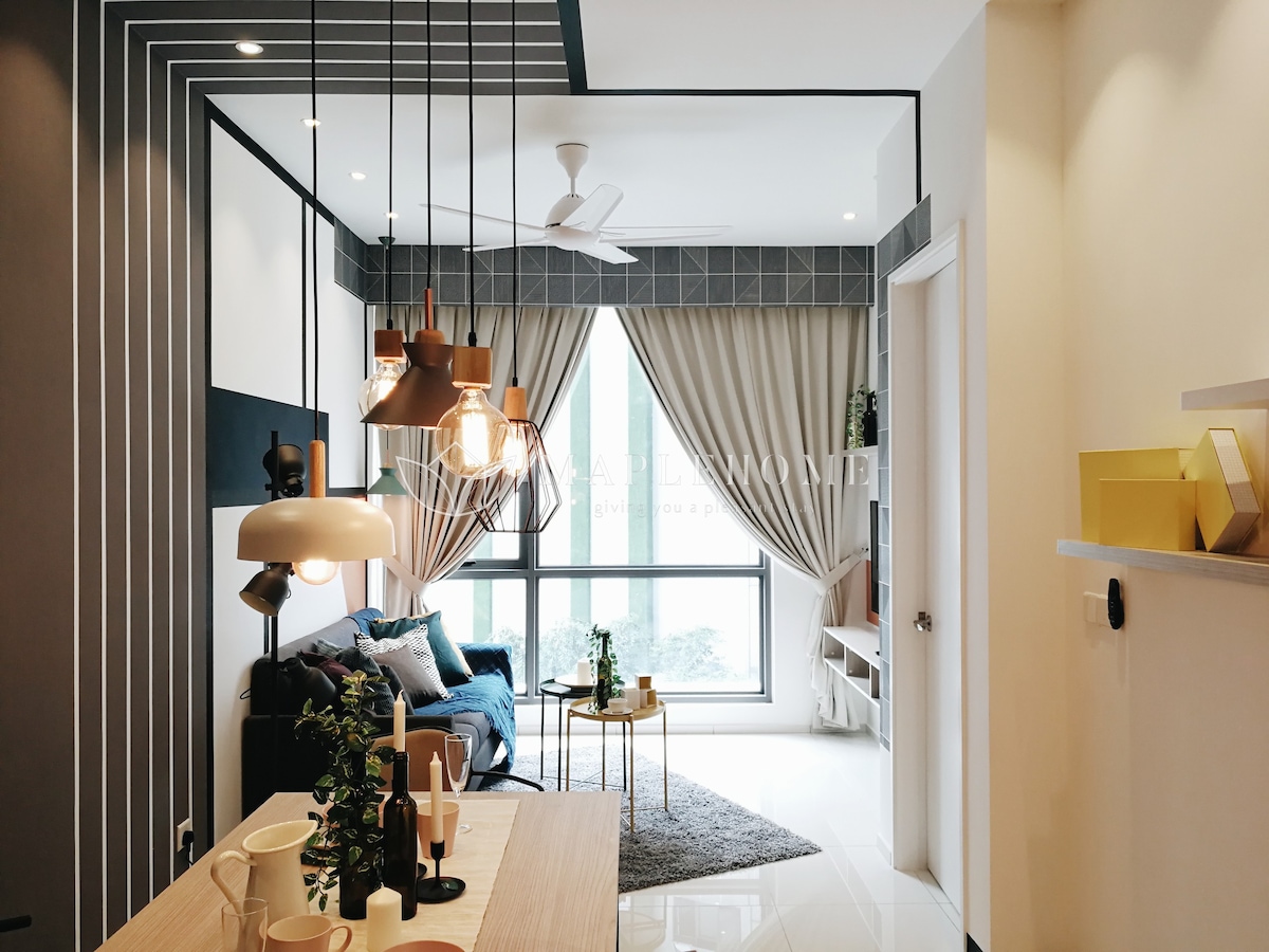 设计师装饰的1卧室套房，吉隆坡市中心