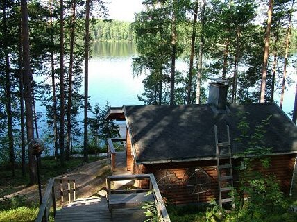 Konnevesi湖畔小木屋