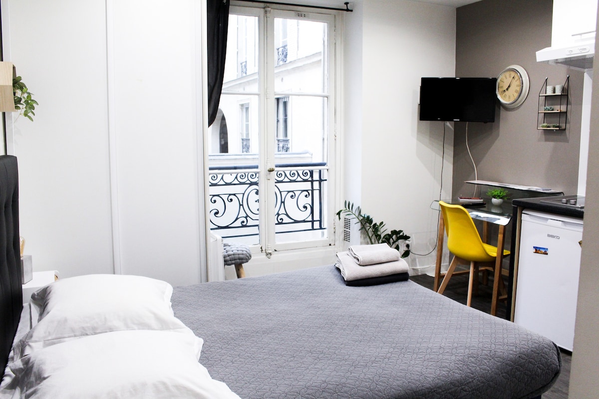 巴黎市中心设备齐全的单间公寓！