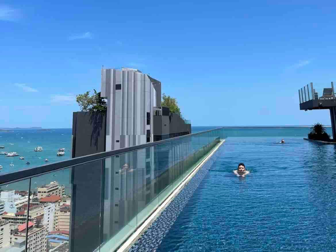 To Pattaya Beach 300m，Rooftop pool Comfy #The Base