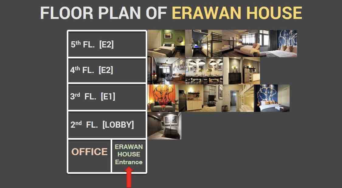 四面包屋（ Erawan House ） 2间卧室，距离普查轻轨站（ Pu Chao ）轻轨站230米