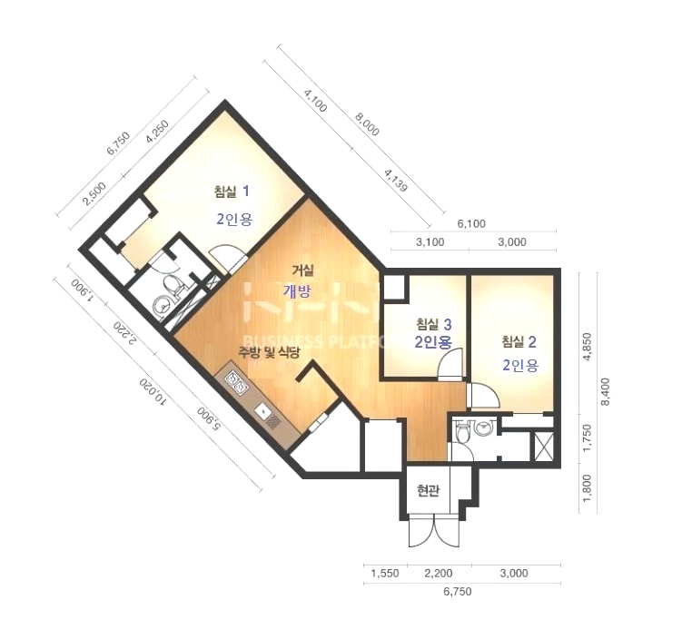 昌原最好的住宅区（与CECO相连） 42. 3号房、客厅厨房、卫生间2.请不要吸烟