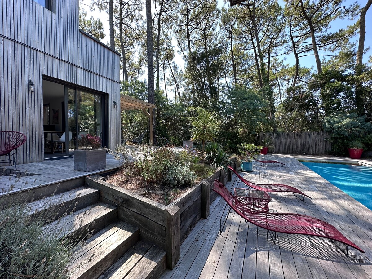 Maison d'architecte, plage et lac à pieds