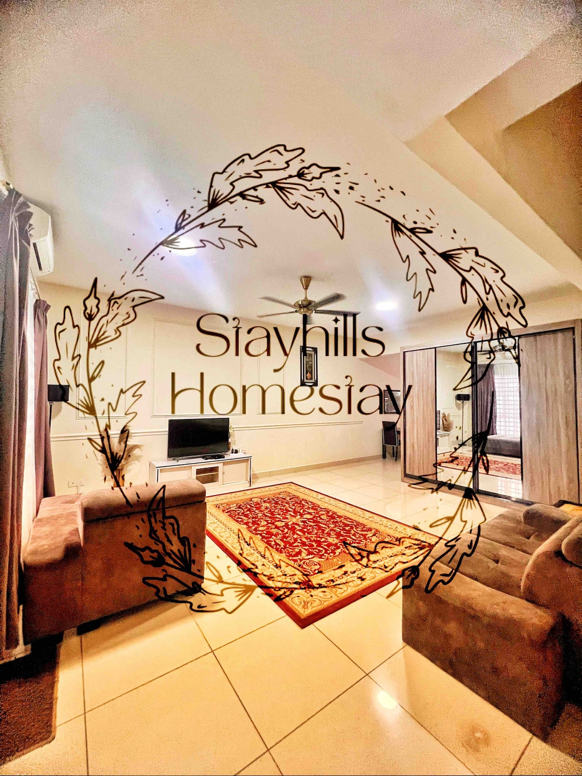 Homestay murah Bukit Beruntung （客厅空调）