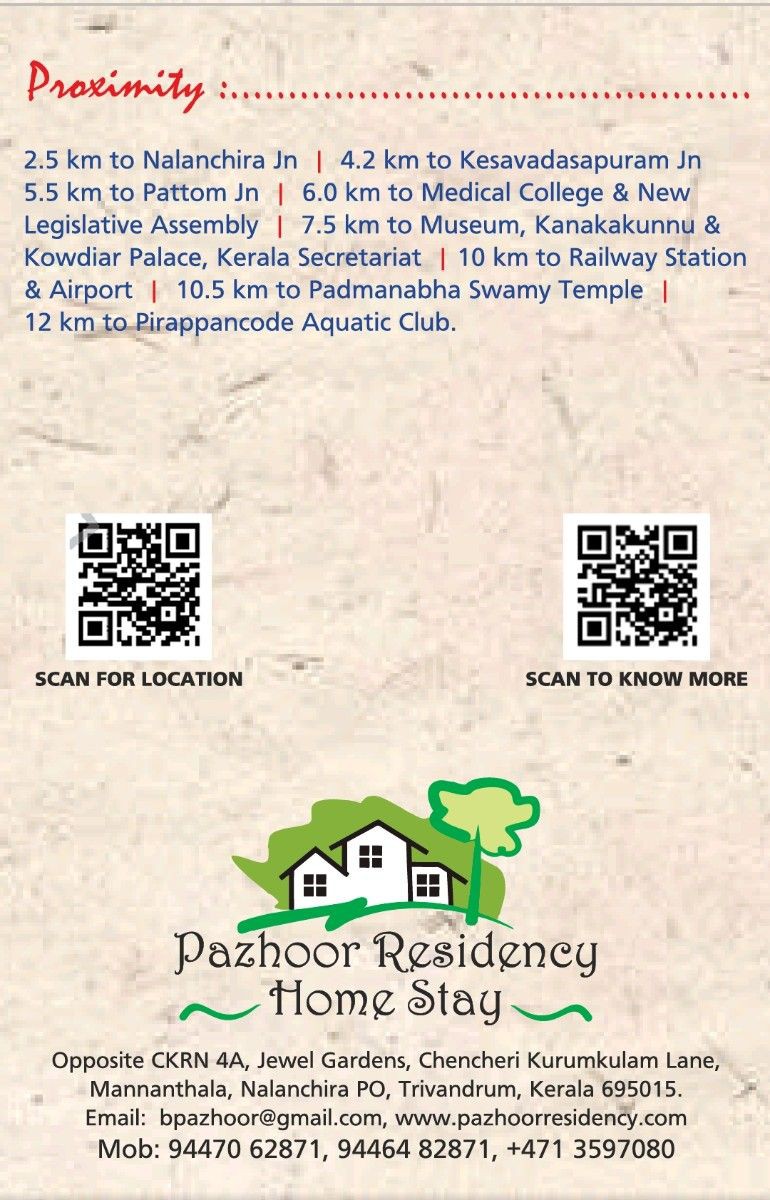 Pazhoor Residency Home Stay, Trivandrum