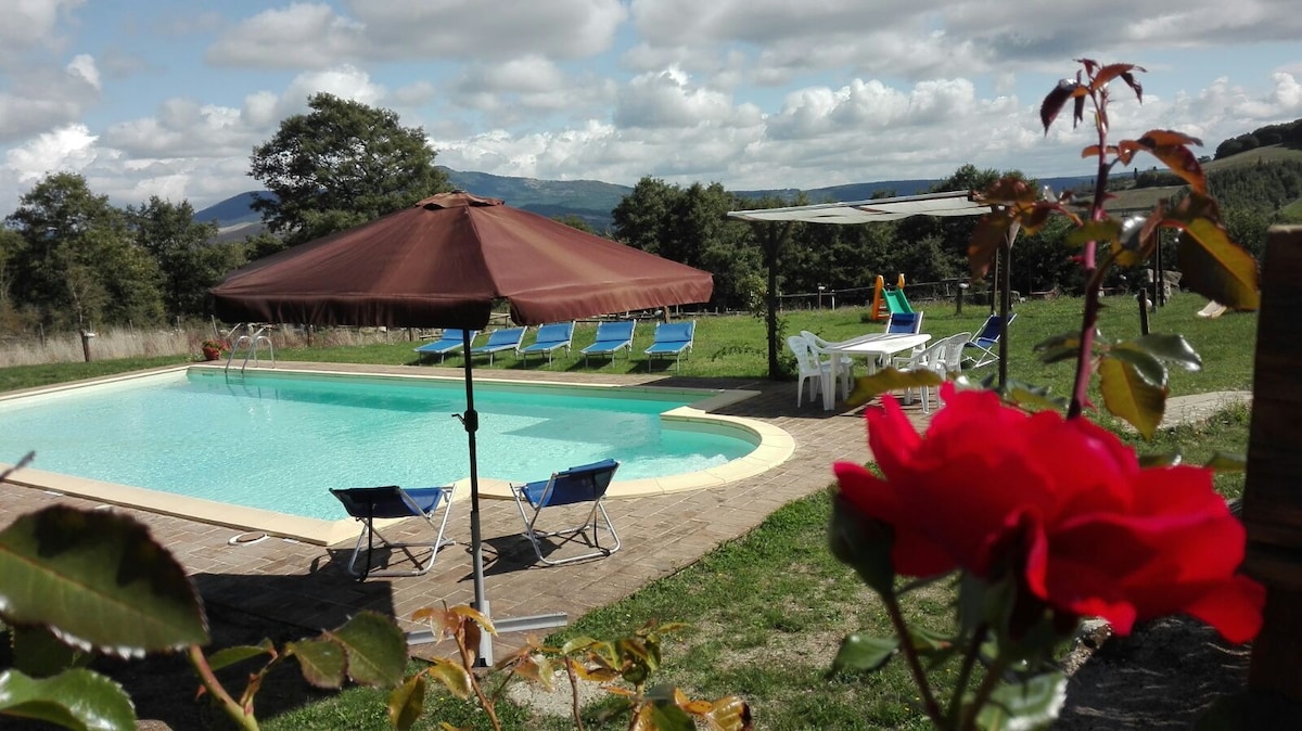 17th century farmhouse Val d'Orcia private pool