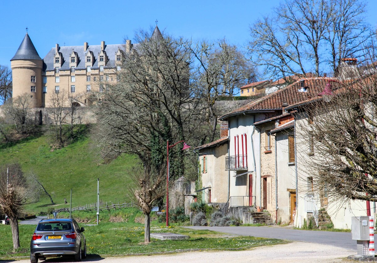 Historic gite at foot of chateau near town centre