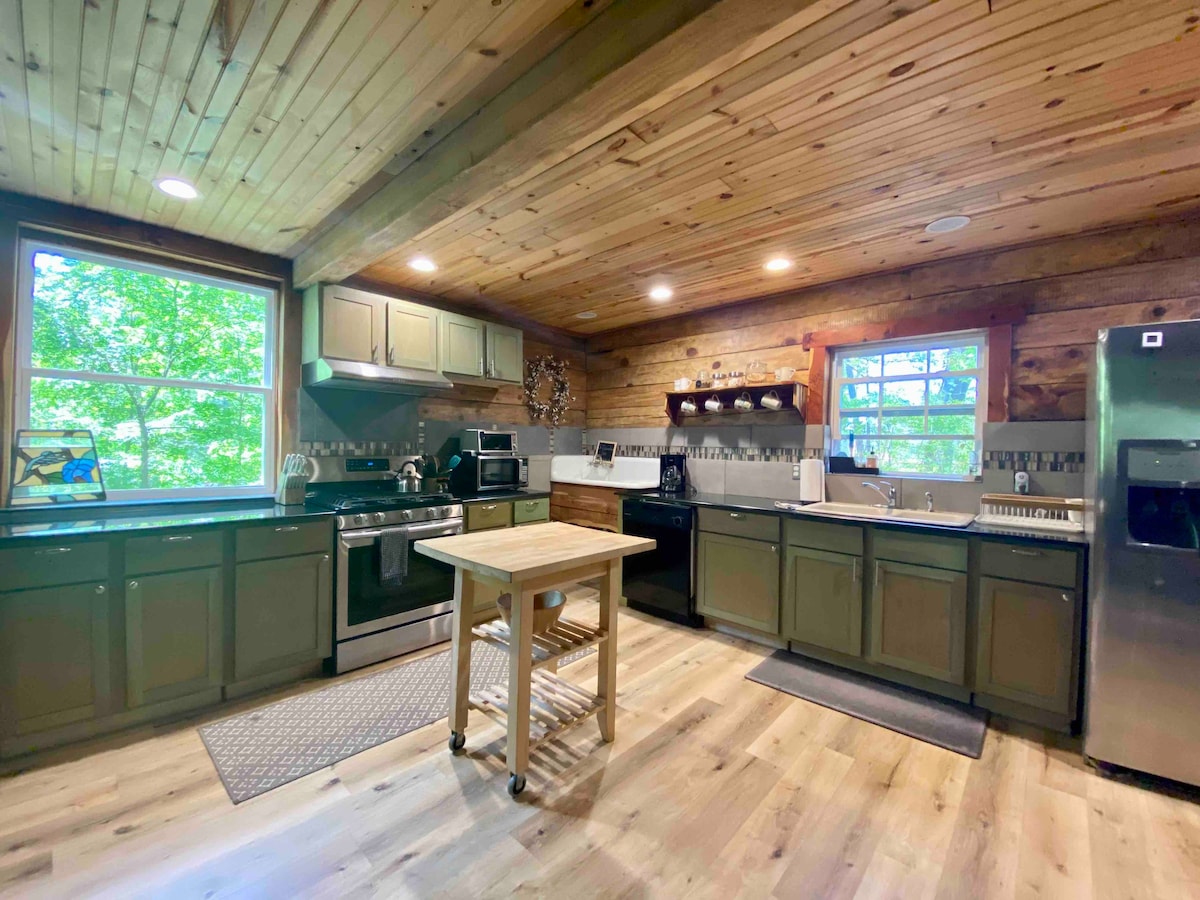 Handcrafted Log Cabin Near Riding Trails in Forest