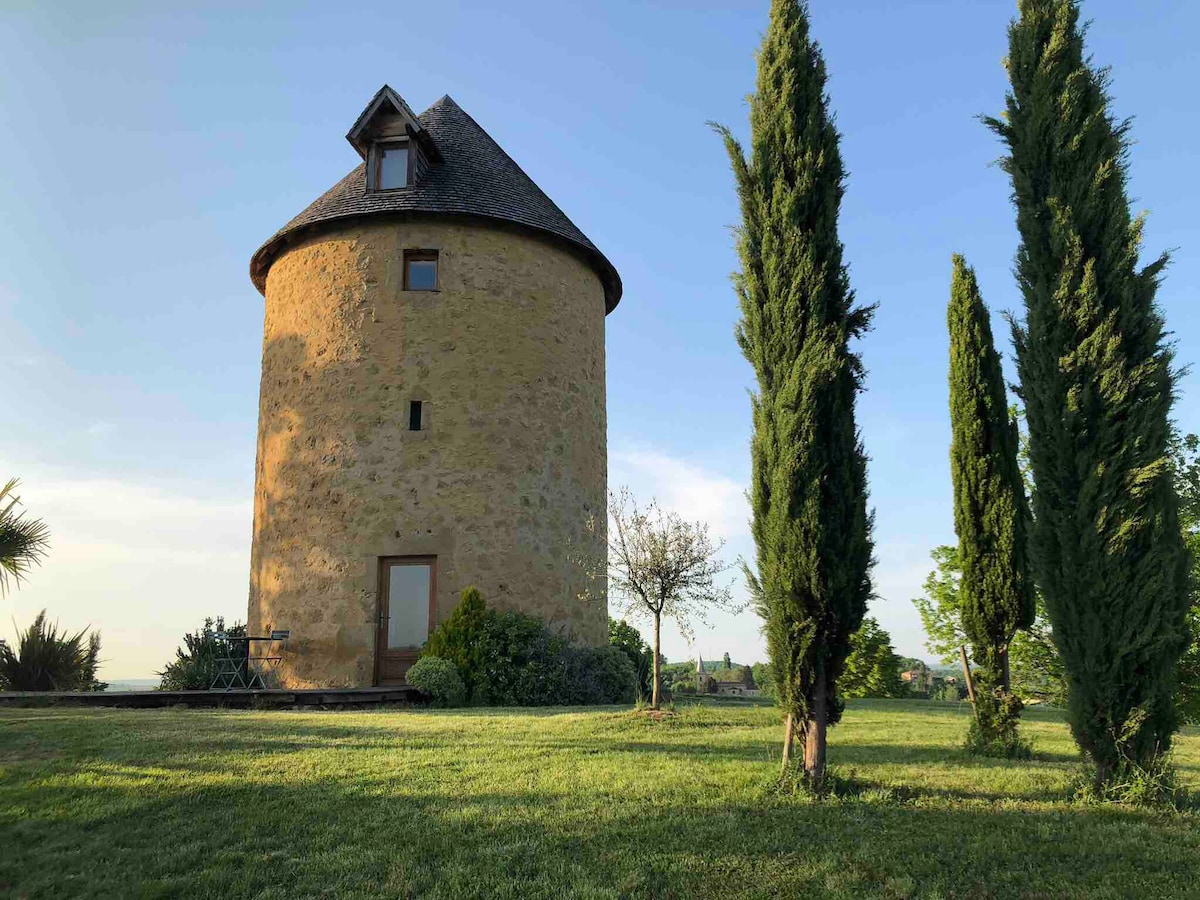 Gîtes Charmant moulin à vent vue sur les Pyrénées