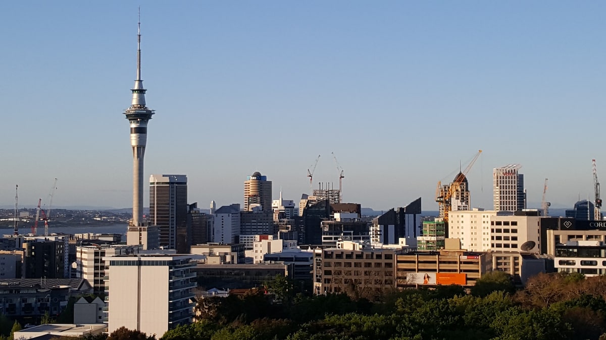 住在城市之上。景观、停车场、夜生活。