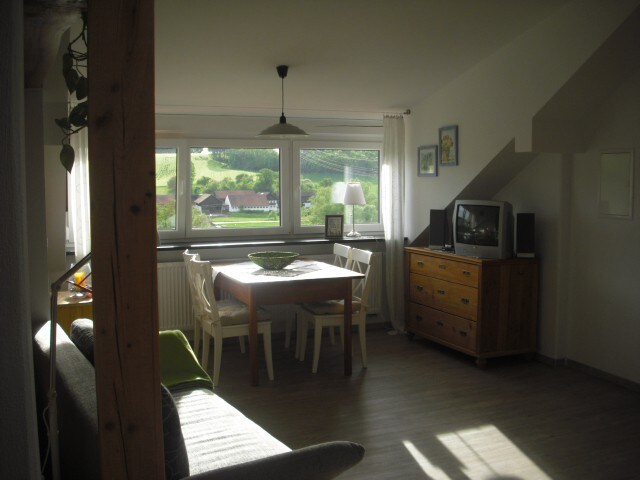Ferienhof Bimesmeier (Triftern), Ferienwohnung 3 (75qm) mit Panoramafenster, automatischen Dachrollos, Fußbodenheizung im Bad und Küchenzeile