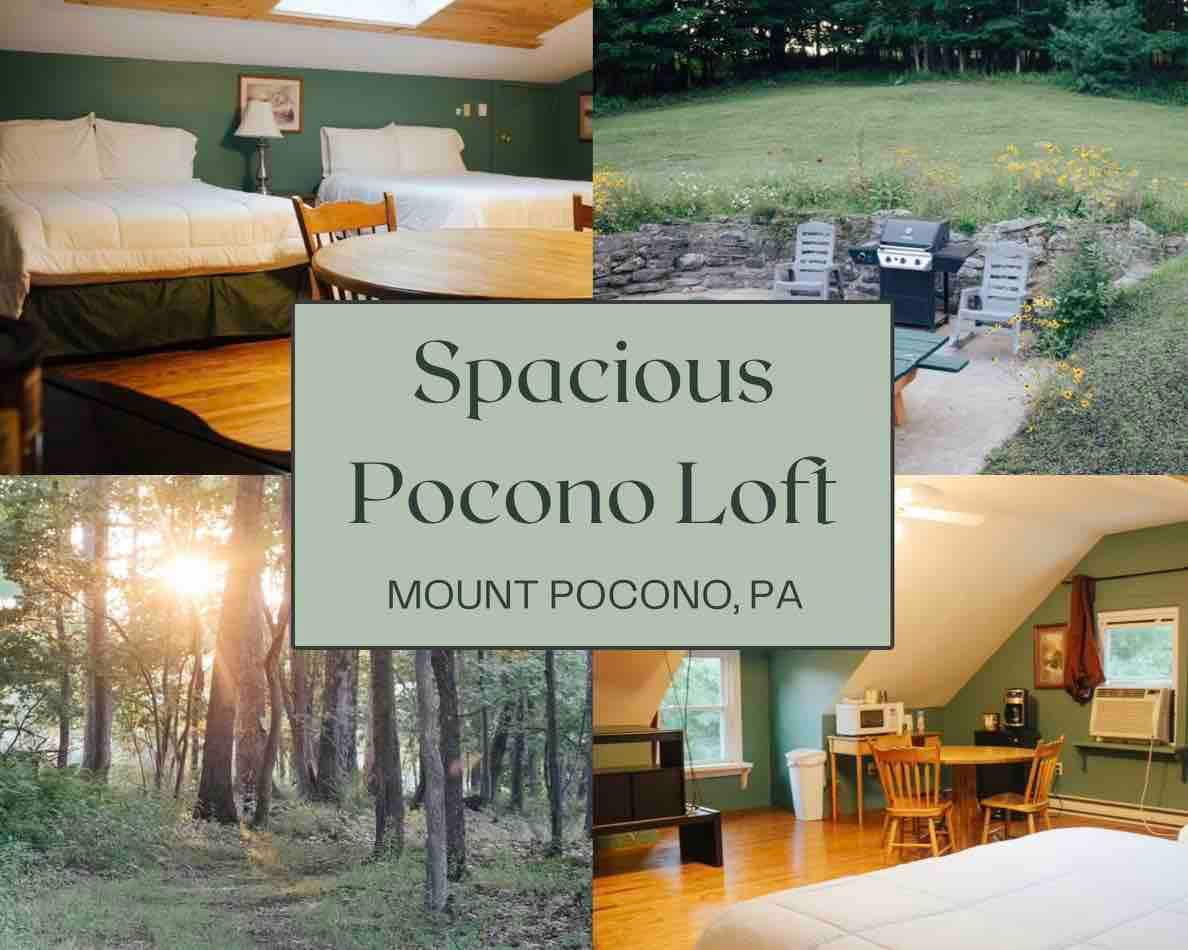 宽敞的Pocono Loft ，一切都近在咫尺