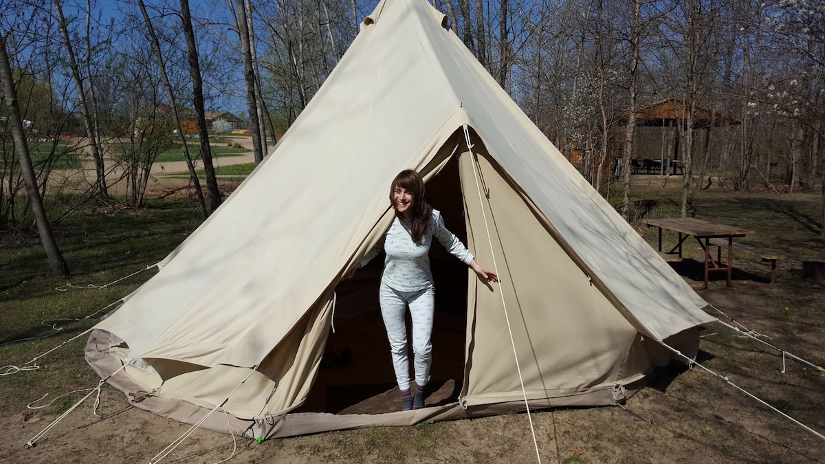 Bell Tent at Michigan's Premier Eco Retreat