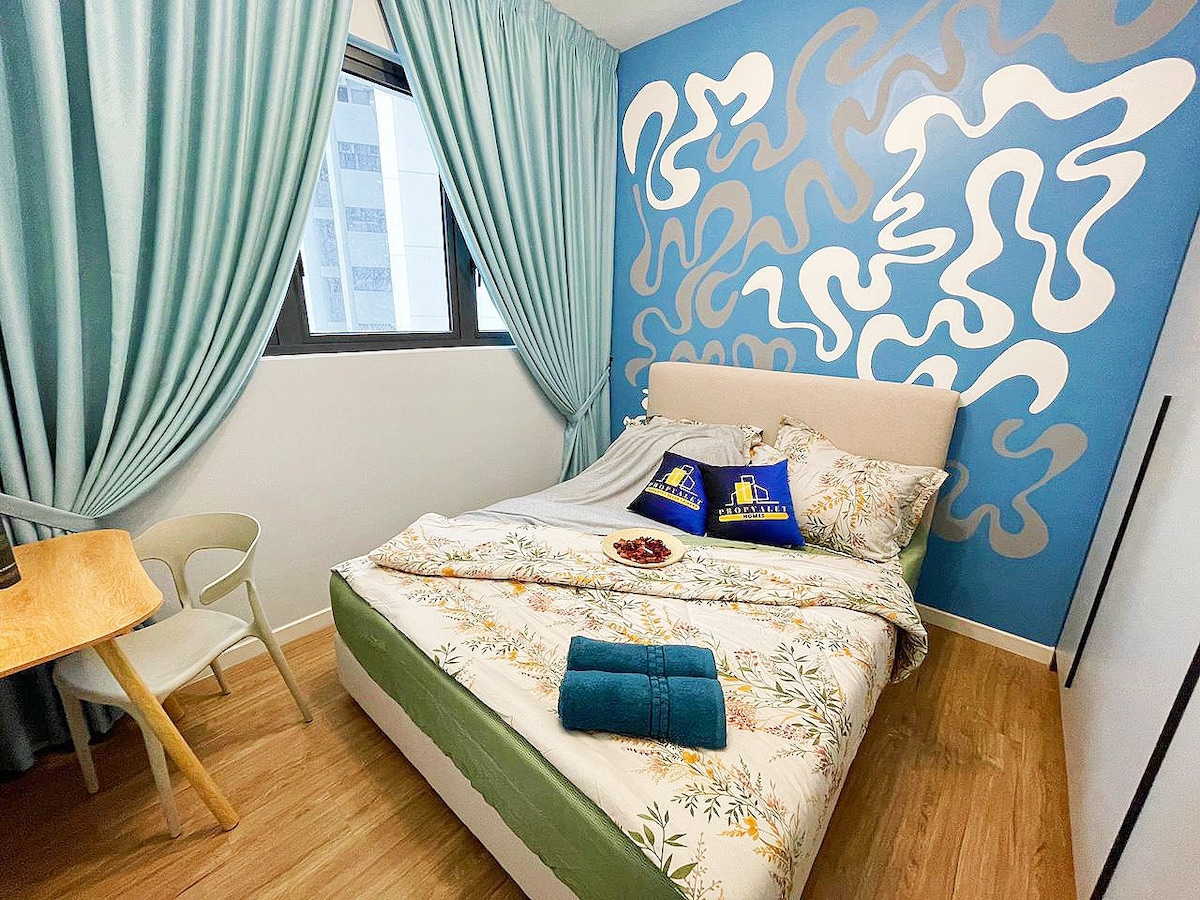 # F2标准双人床房吉隆坡市区@共用公寓~地铁400米