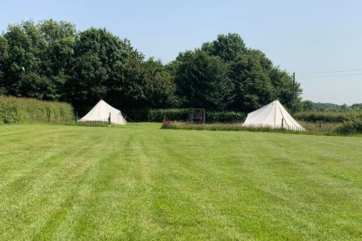 Bell tent in peaceful surroundings