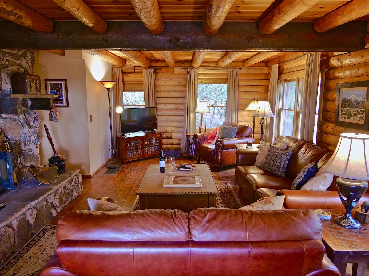 San Jacinto Lodge ：带热水浴缸的原木屋，景观！