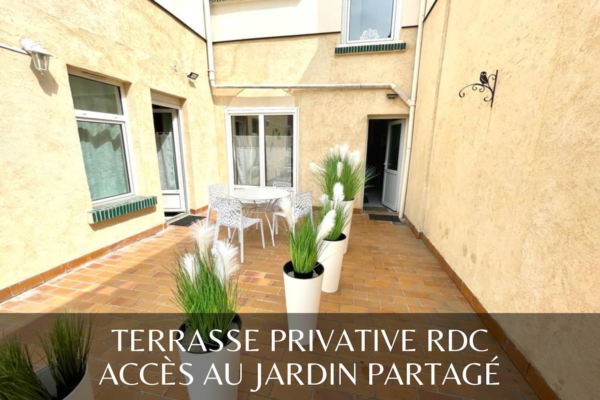 *Entre mer et Jardin* Accès terrasse et jardin