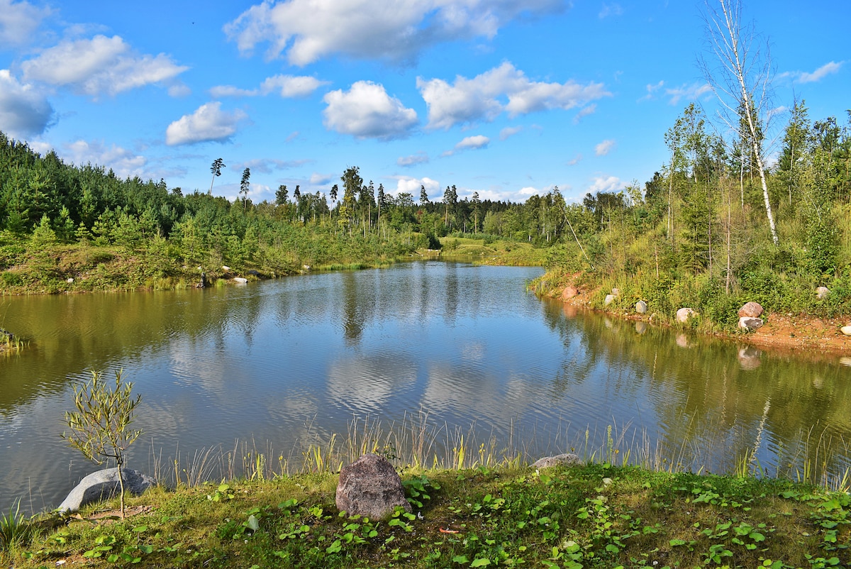 Near the lake in silence with comfort