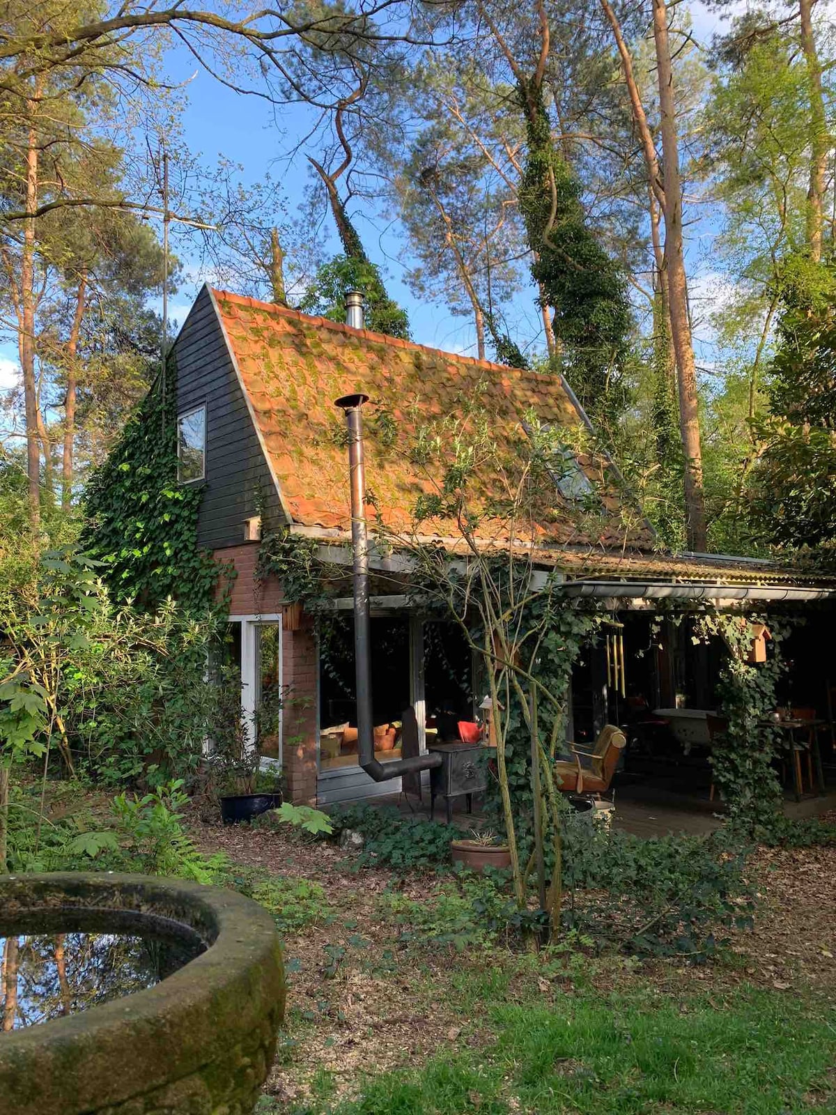 浪漫的自然小屋、桑拿房、木炉