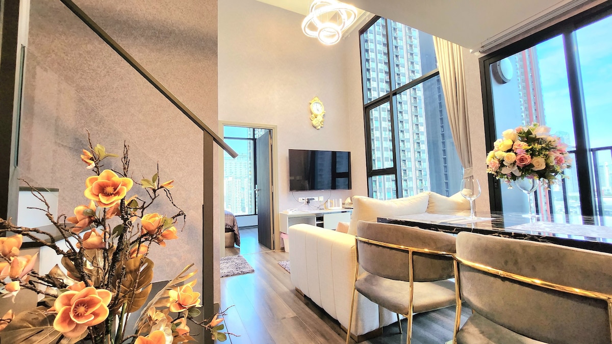 Cozy Penthouse 20min BKK DMK MRT/JoddFairs