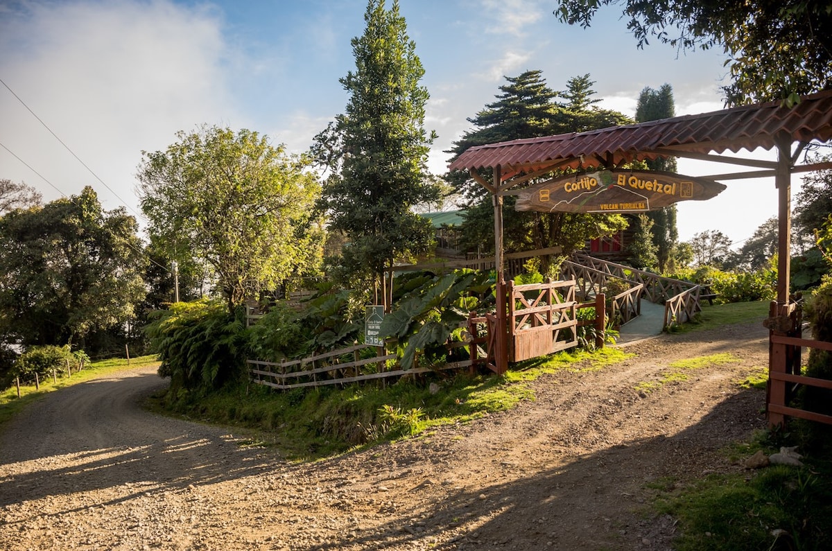 Rustic cabin on the slopes of a Volcano