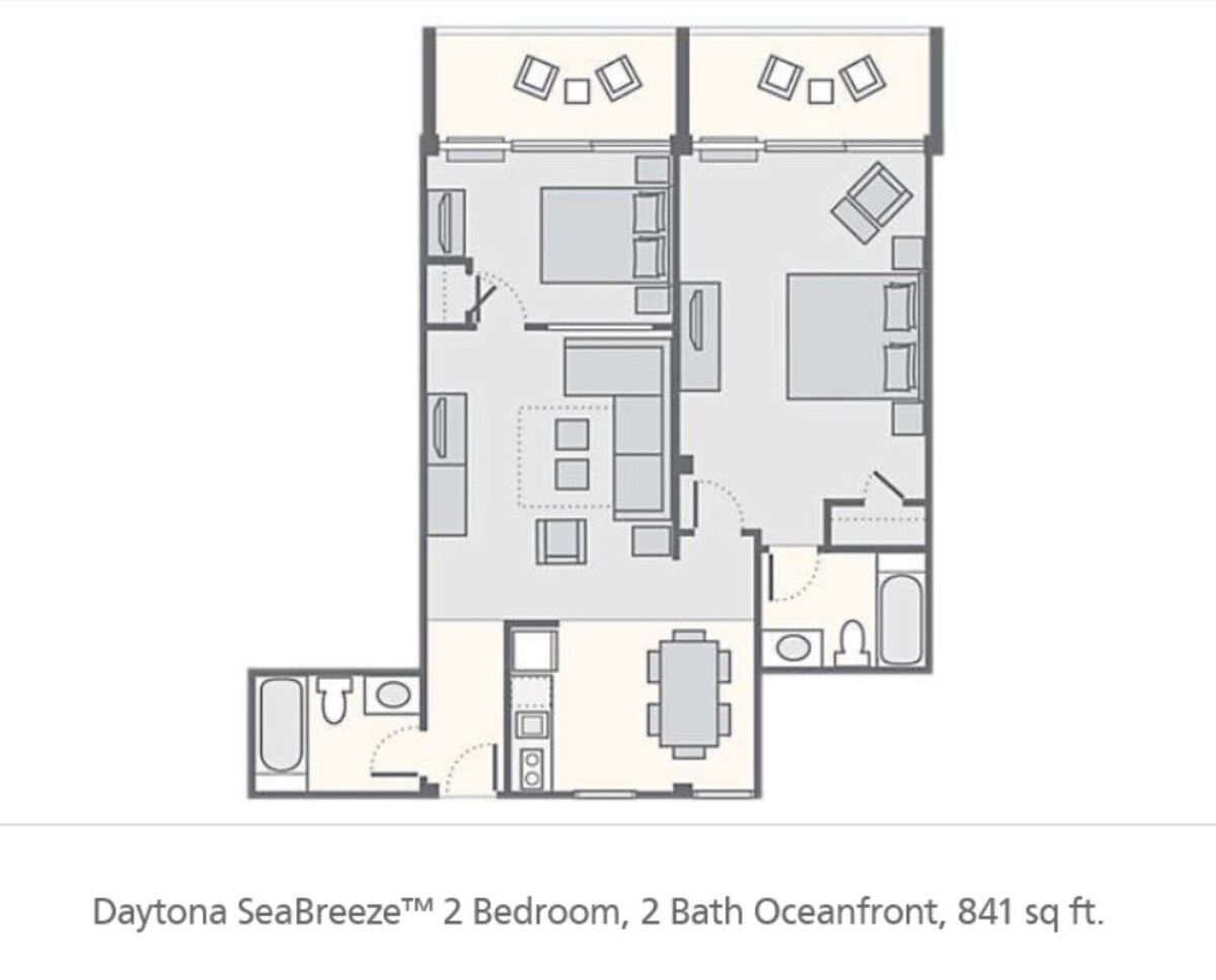Daytona海滨双卧室公寓（ Z116 ）
