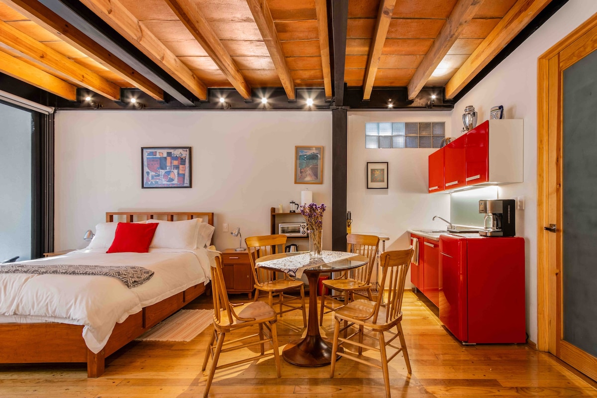 Condesa |舒适的单间公寓|阳台| Park España Loft