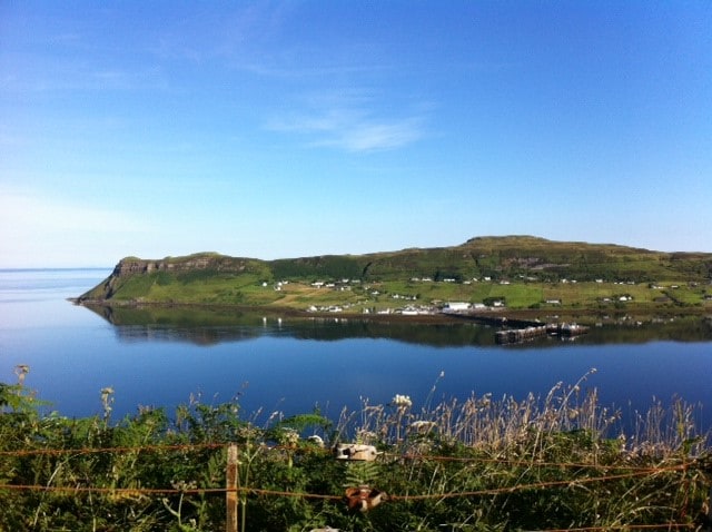 传统的Croft House, Uig, Isle of Skye