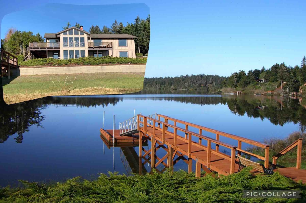 Floras Lake Getaway -壮观的湖滨别墅