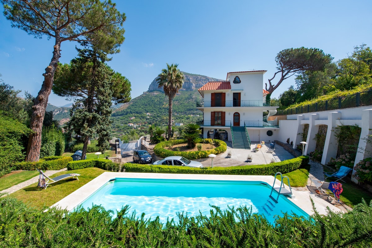 Villa Sole -索伦托海岸、花园、游泳池、停车场