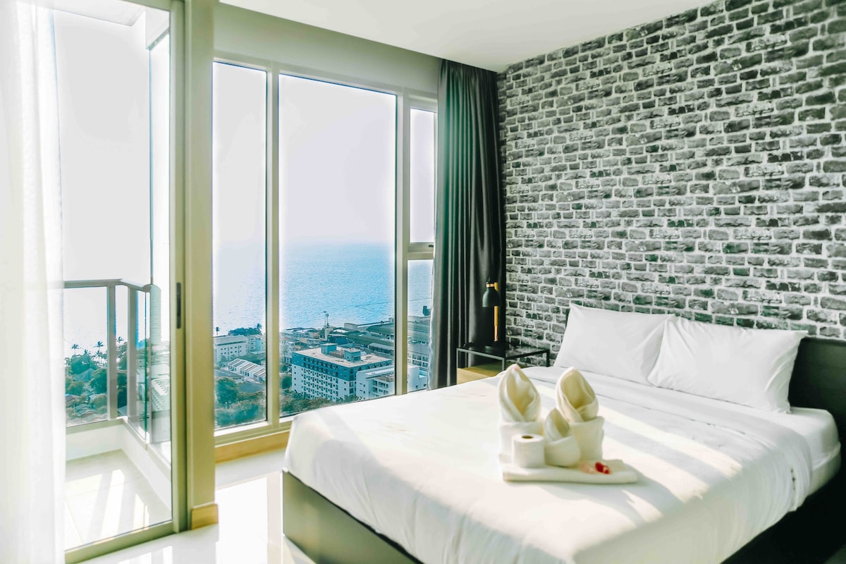 Riviera Jomtien五星酒店式公寓全海景网红拍照阳台一卧室27㎡