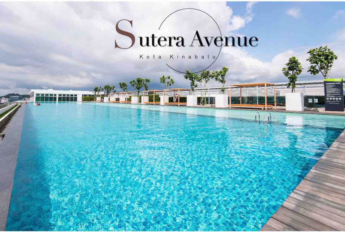 Flamingo Suite@Sutera Avenue 市区/4人/顶楼无边际泳池/最美夕阳