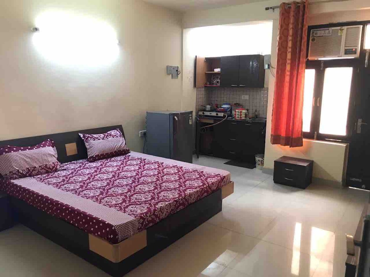 Spacious studio apartment in heart of vrindavan