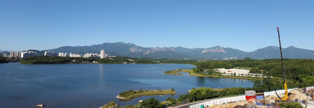 永朗湖湖风景（ 25平复式露台5楼）龙岗湖、西崎山、海景