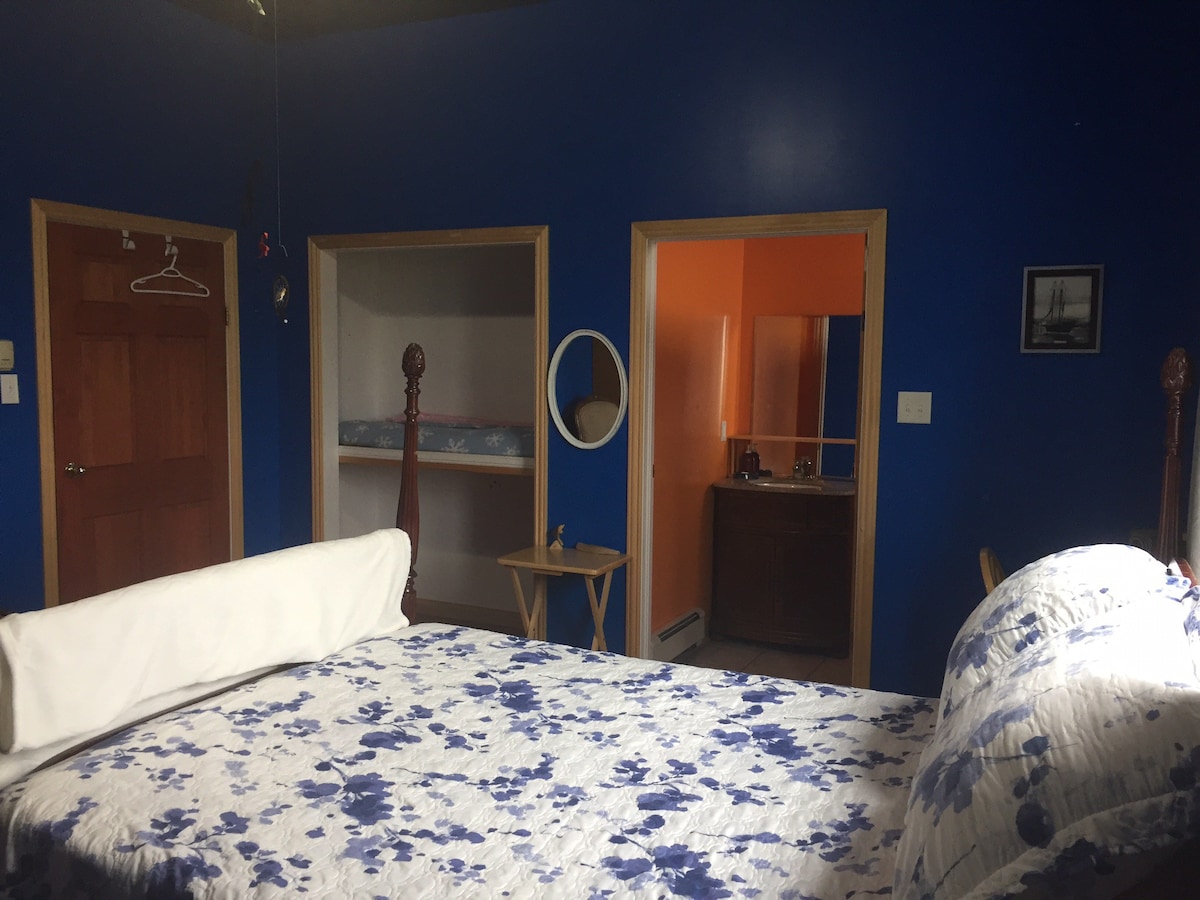 Bonavista BnB蓝色客房，双人床和单人间