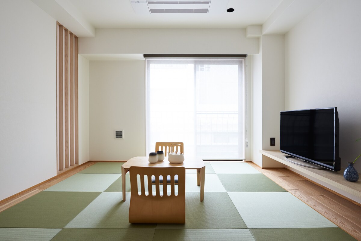现代日式2房雅致宽敞，于东京市中心赤坂4F，6分到地铁
