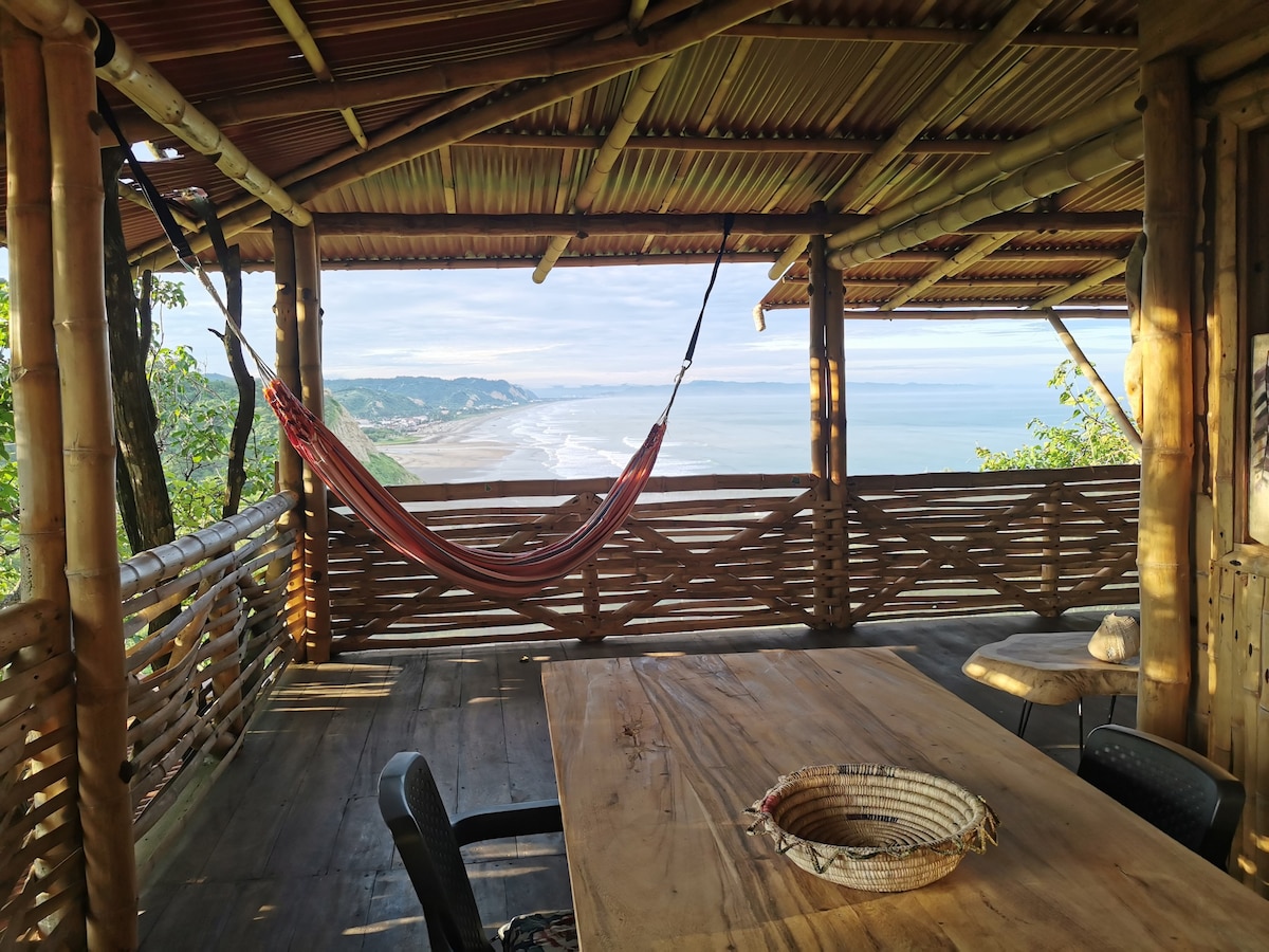 Bamboo house with beautiful view