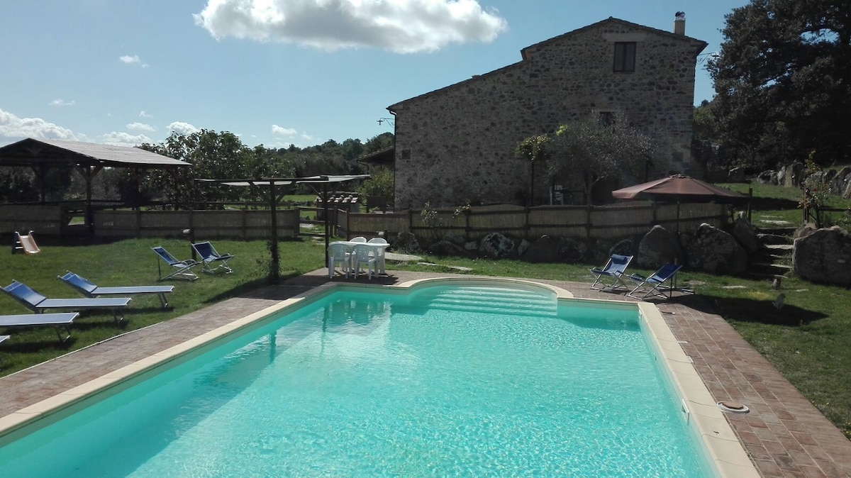 17th century farmhouse Val d'Orcia private pool