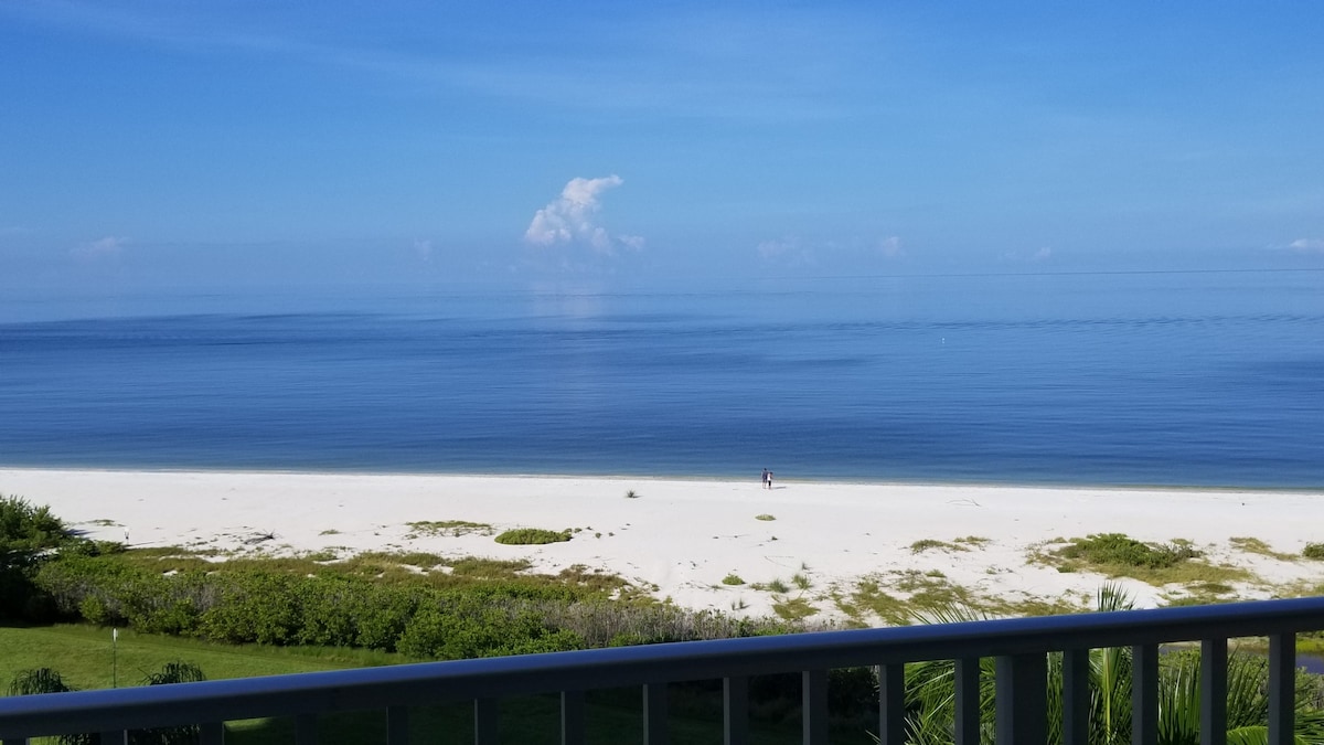 直达海湾前线/海滩景观和完美的日落